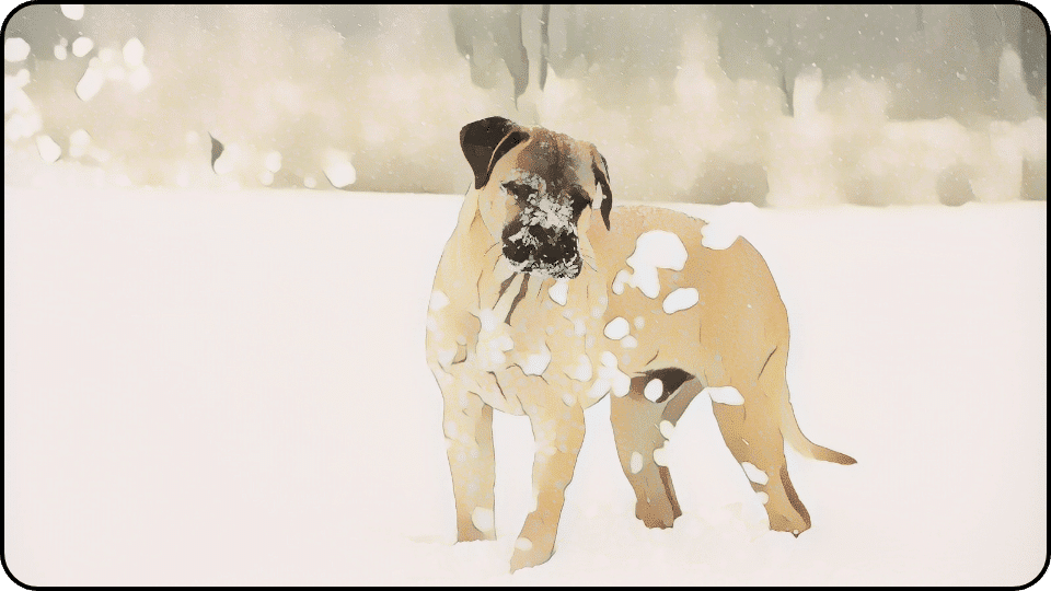 How to Insulate a Dog House A cheerful dog running in the snow leaving paw prints in the fluffy white ground