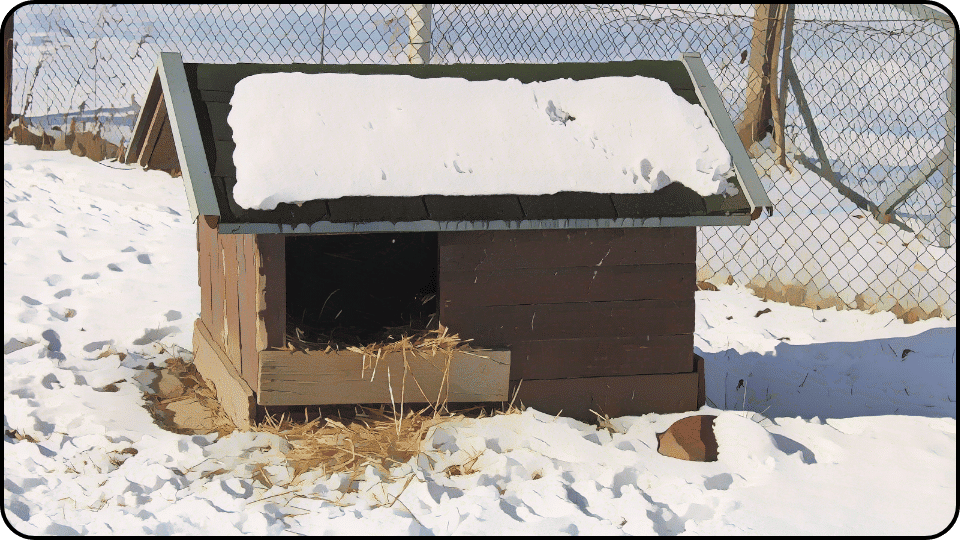 How to Insulate a Dog House A cozy dog house surrounded by a blanket of fresh snow creating a winter wonderland for a furry friend 1
