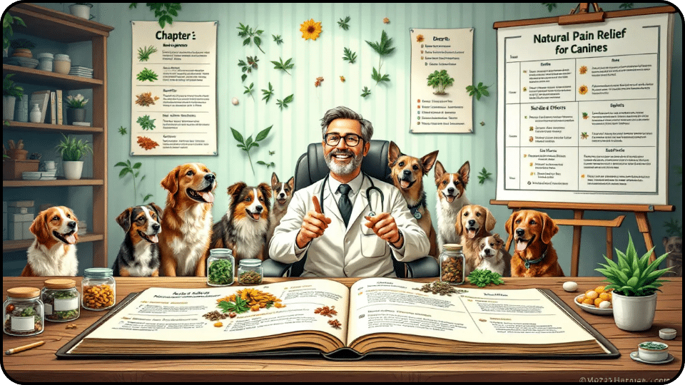 A variety of natural supplements for dogs, showcasing alternatives to aspirin