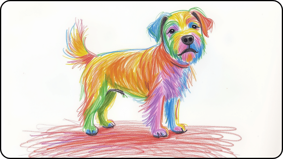 what to feed a dog with UTI colorful dog drawing