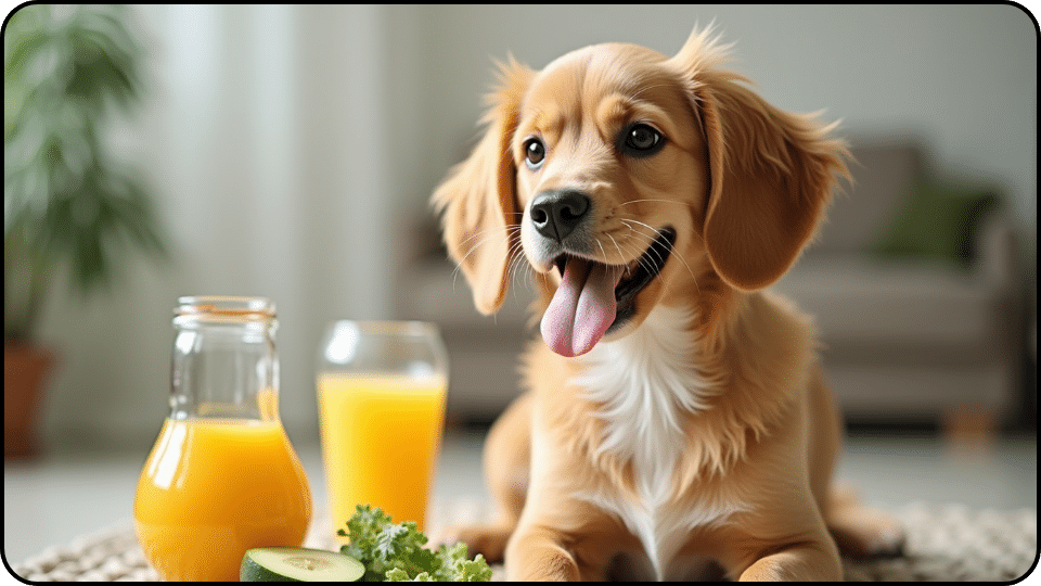 what to feed a dog with UTI orange juice and a dog